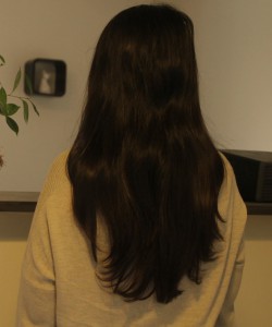 mes cheveux avant bain d'huile